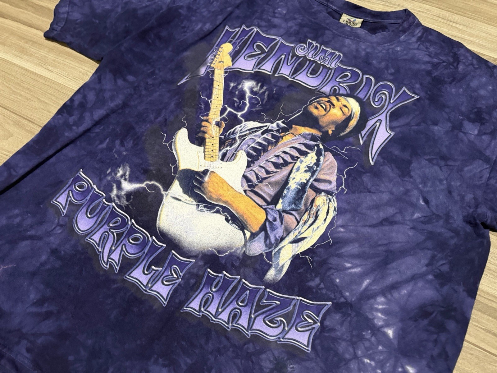 Size XXL - Y2K Liquid Blue Jimi Hendrix Purple Haze T-Shirt gallery