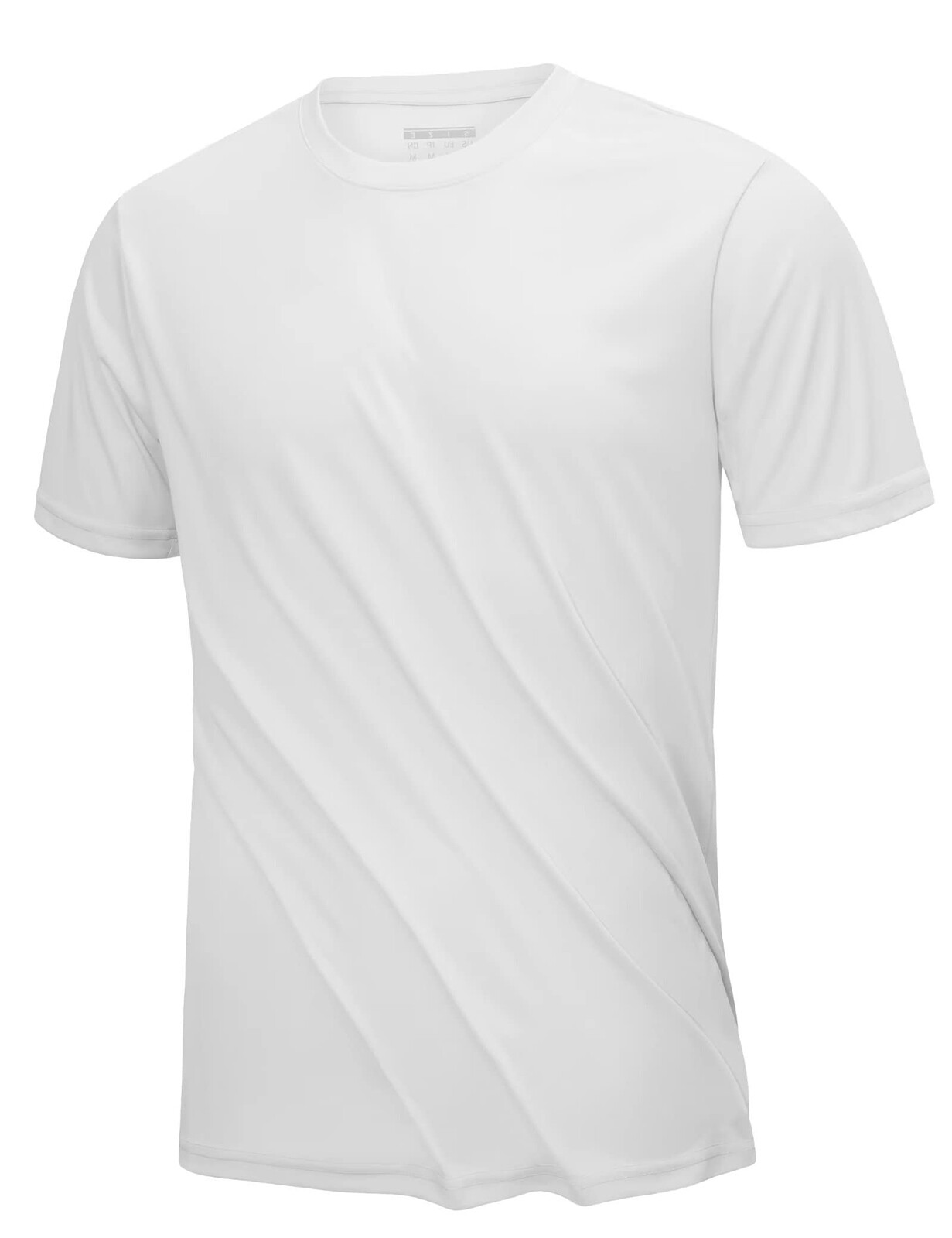 Men’s UPF50+ UV Shirts Short Sleeve Gym Quick Dry Shirts Sport Crew Neck Solid T