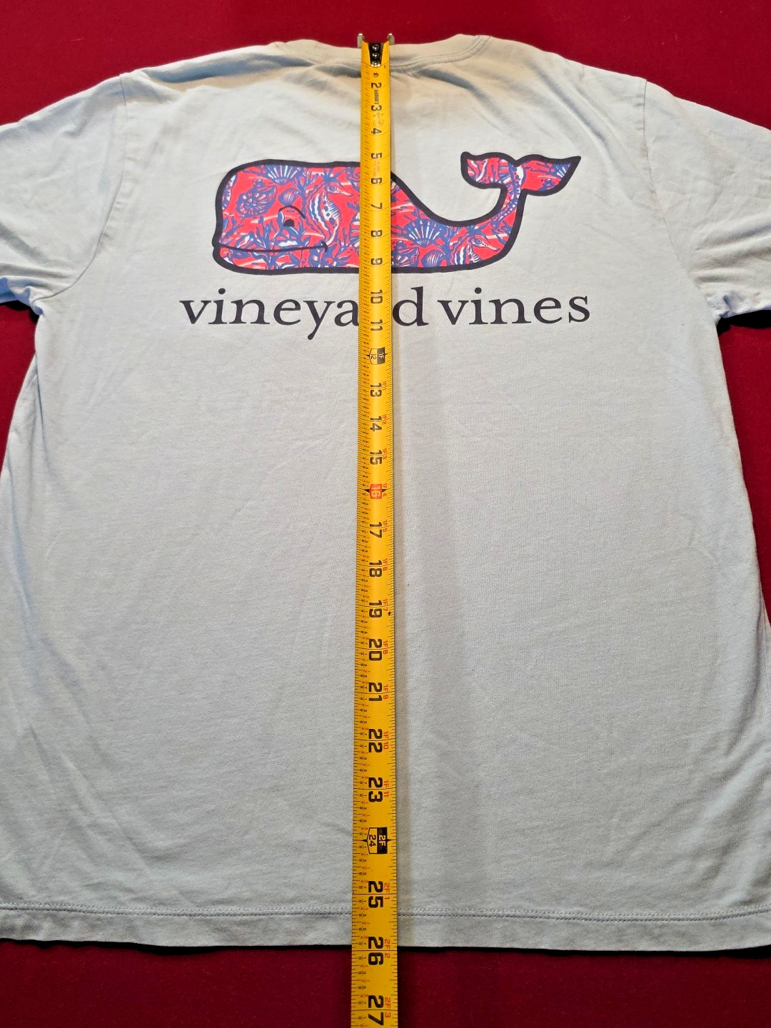 Vineyard Vines Big Whale with Pocket Sea Life In Logo Blue Tee Beach Size Small gallery