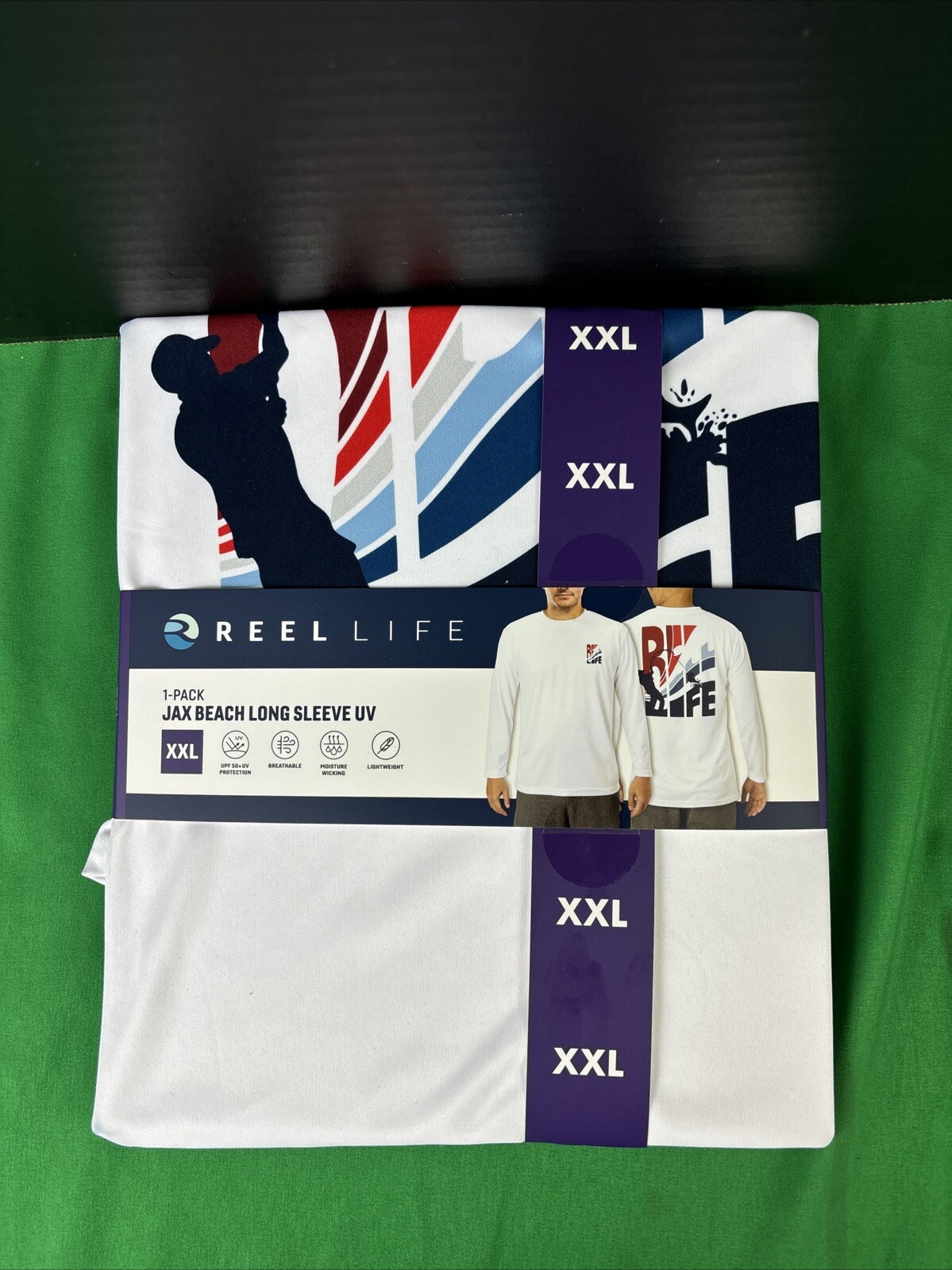 Reel Life Mens Long Sleeve UV Tee Size XXL Brilliant White gallery