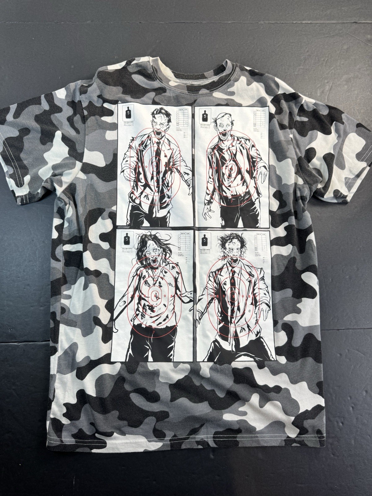 Fifth Sun T Shirt Men's Medium M Graphic Zombie Target Practice Camouflage gallery