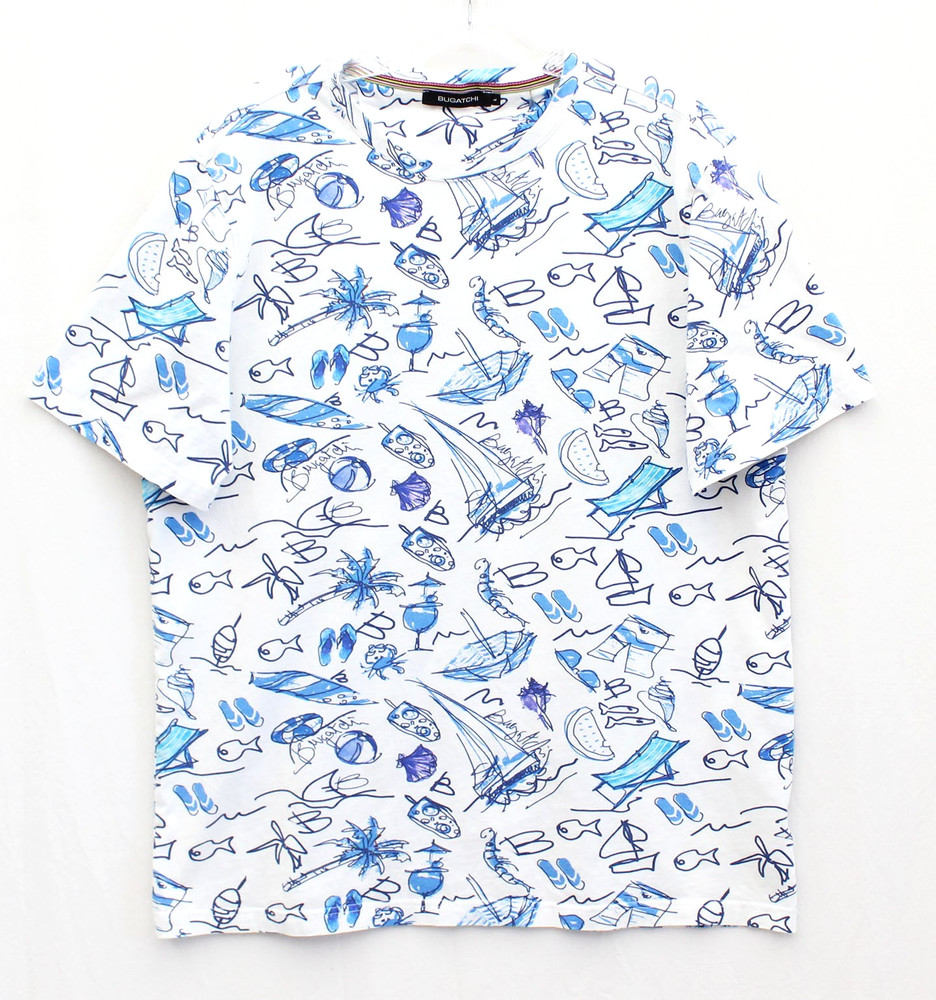 NWOT Bugatchi Summer Beach Print T-Shirt Sz L
