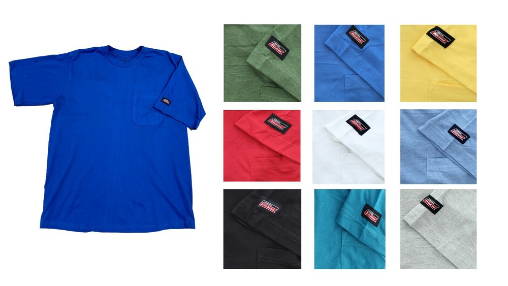 Dickies Men’s Basic T-Shirt Pocket Tee Short Sleeve Light Weight Jersey Cotton