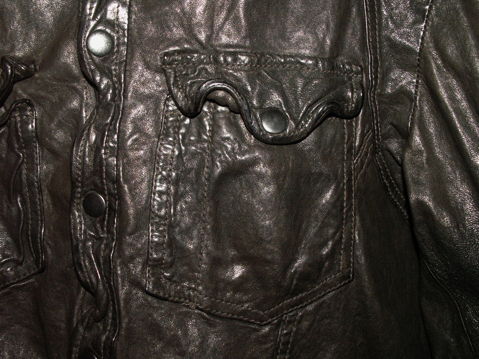 Men's All Saints MCKAY LEATHER SHIRT jacket overshirt L (ref79) £149.99!!!!! gallery