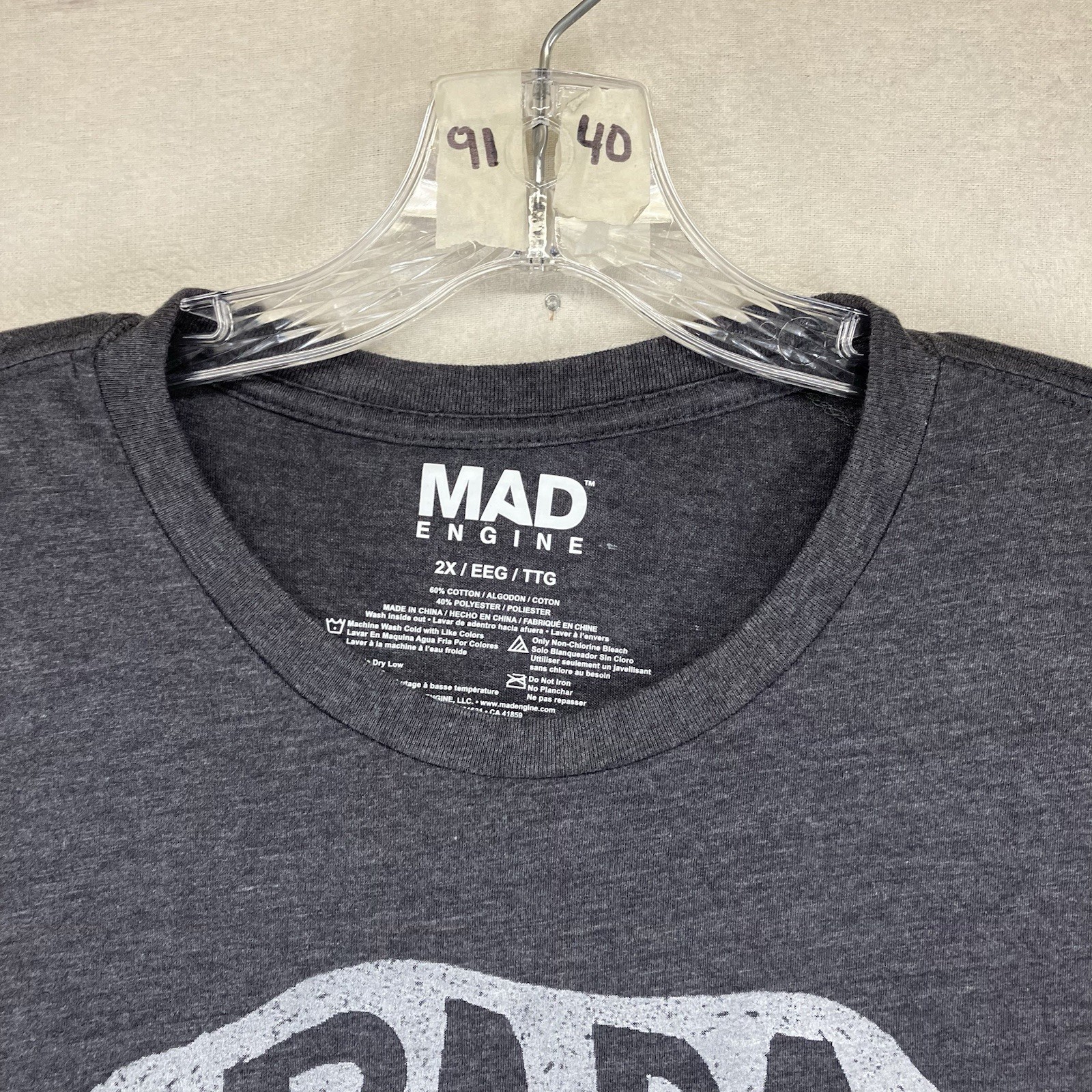 Mens Papa Bear Graphic T Shirt 2X Thin Lightweight Gray gallery