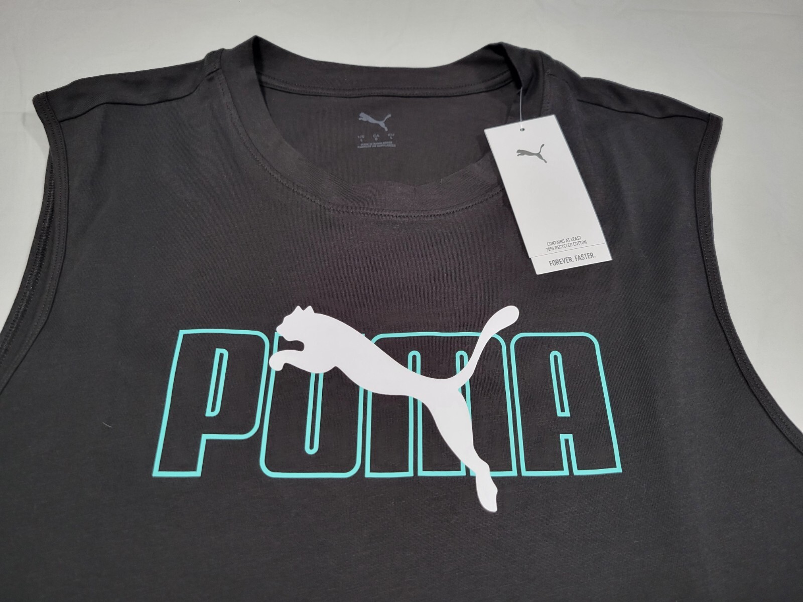 Puma Mens ESS Big Logo Sleeve Less Sports Training Faster Tank Puma Black gallery