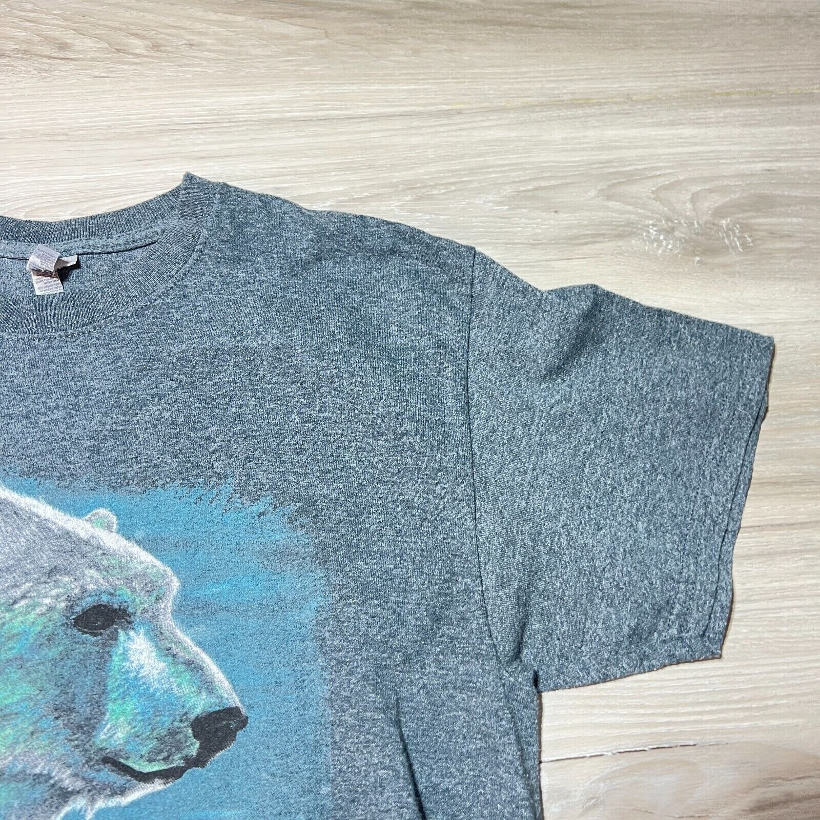 Louisville Zoo Shirt Mens Medium Blue Short Sleeve Polar Bear Animals Nature EUC gallery