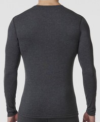 $60 Stanfield’s HeatFX Men Gray Crew-Neck Long-Sleeve Wool Thermal T-Shirt Sz L