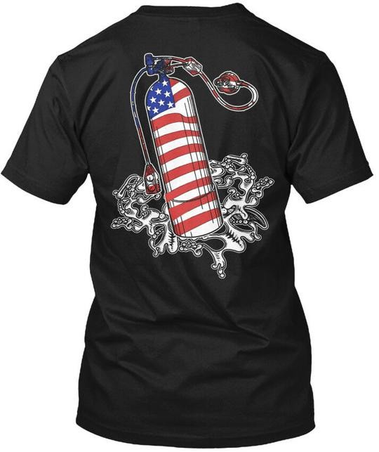 Scuba Diving Us Flag T-Shirt Made in the USA Size S to 5XL gallery