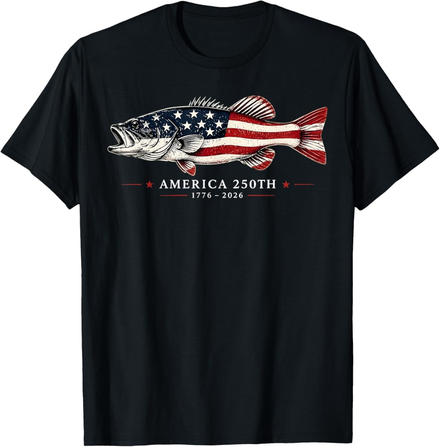 250 Years America 1776 2026 Fishing USA Flag 250th Birthday T-Shirt gallery