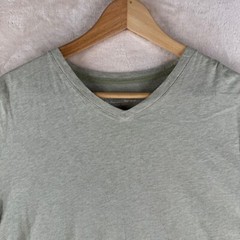 Banana Republic Men’s Size XL Solid Green Cotton Short Sleeve Fitted Vee