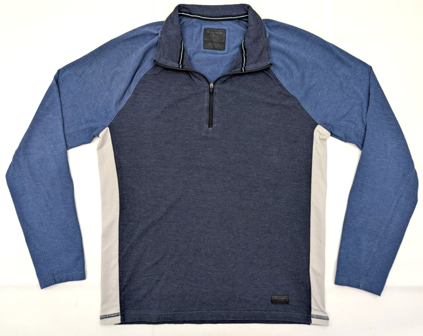 Abercrombie & Fitch 1/4 Zip Lightweight Pullover Shirt Sweater, Men M, Blue EUC gallery