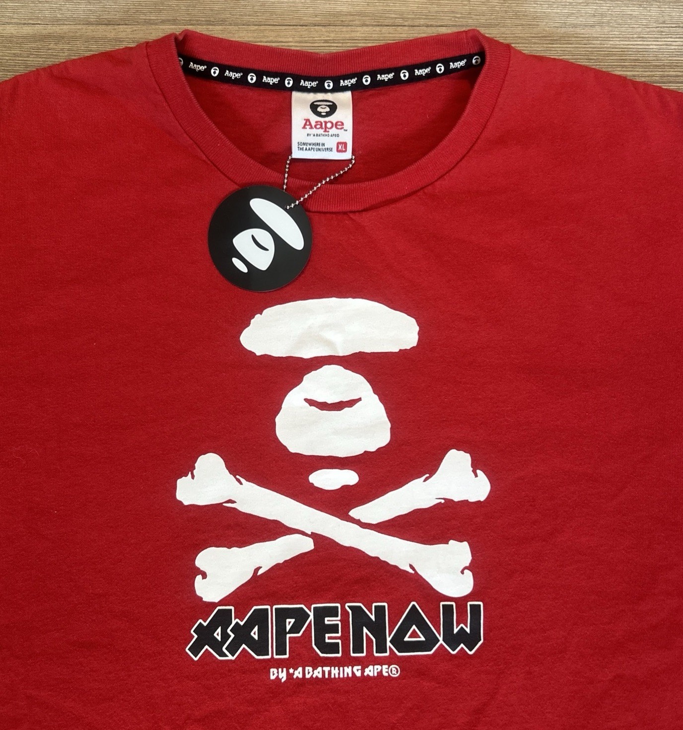NEW - AAPE by *A BATHING APE ‘Aape Now’ Graphic T-shirt (Men’s XL / Red) gallery
