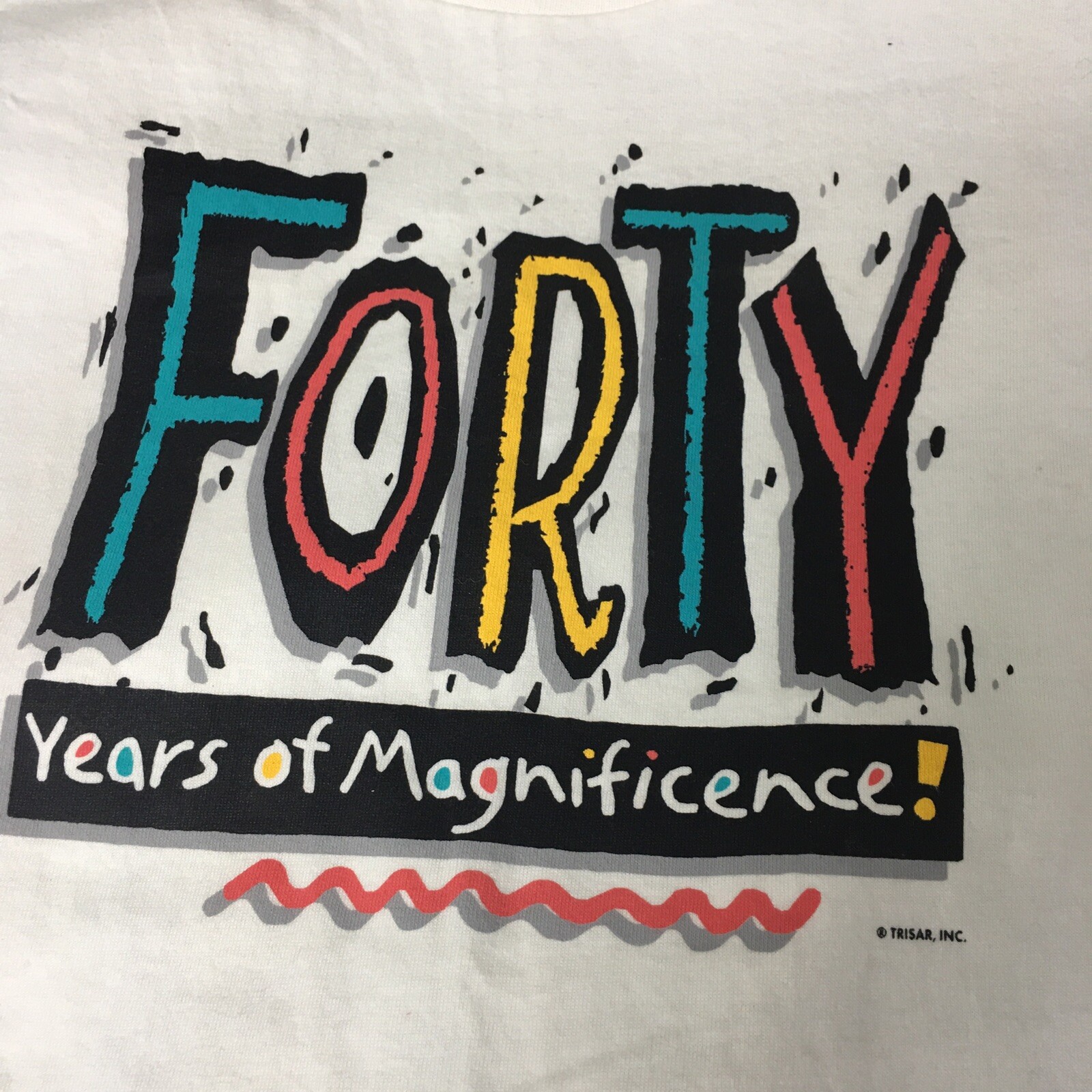 Vintage 90s Forty Years Of Magnificence Humor Funny Quote Single Stitch Tee XL gallery