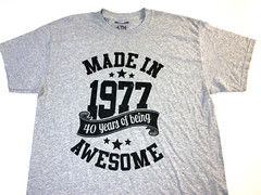 Made In 1977 Celebrating 40 Years Being Awesome Birthday Year T-Shirt New! LARGE