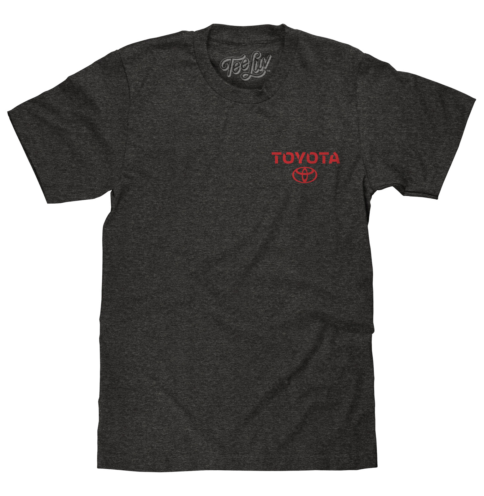 Toyota Drive Your Dreams Left Chest Front and Back Logo Mens T Shirt Charcoal