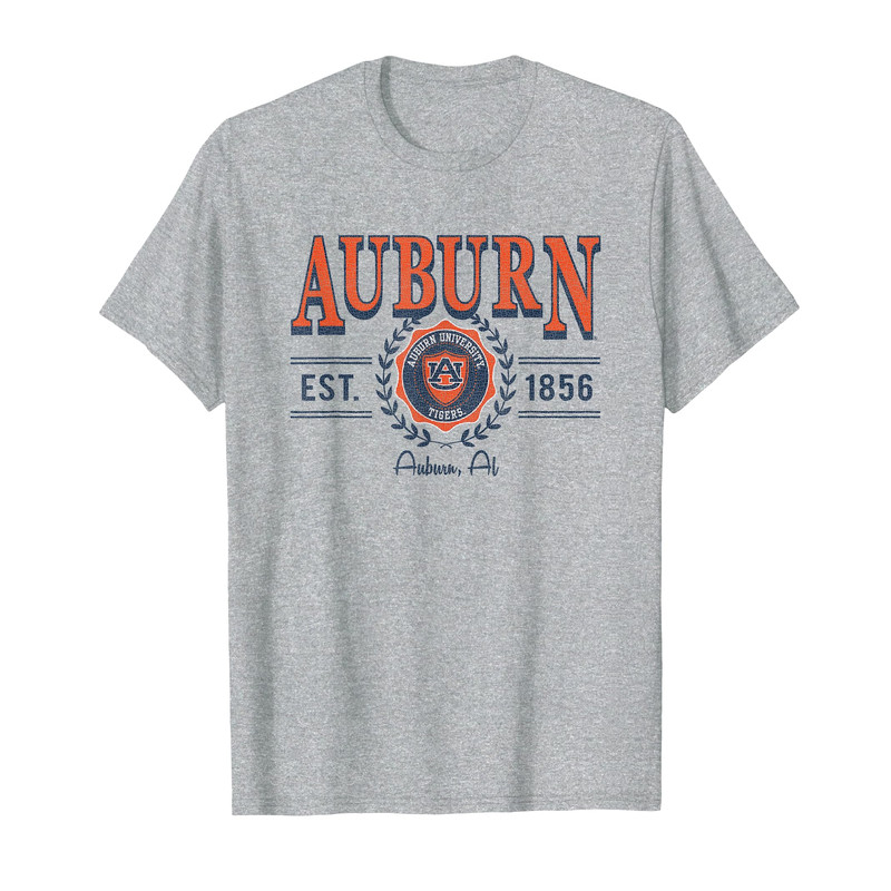 Elite Authentics Auburn Tigers Seal Vintage Gray Officially Licensed T-Shirt