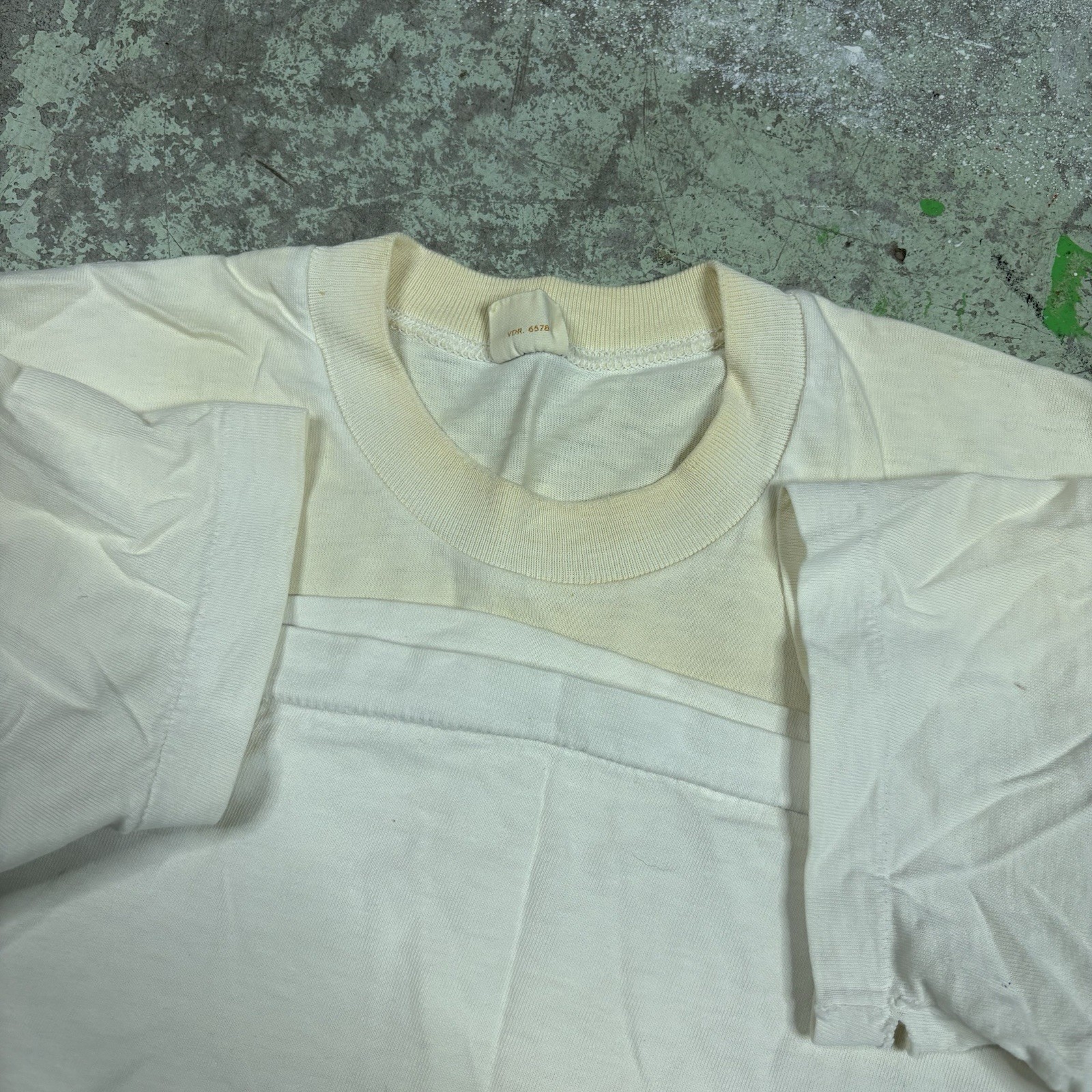 Vintage 70s Jcpenny Blank White Shirt Towncraft Polycotton Single Stitch Size M gallery