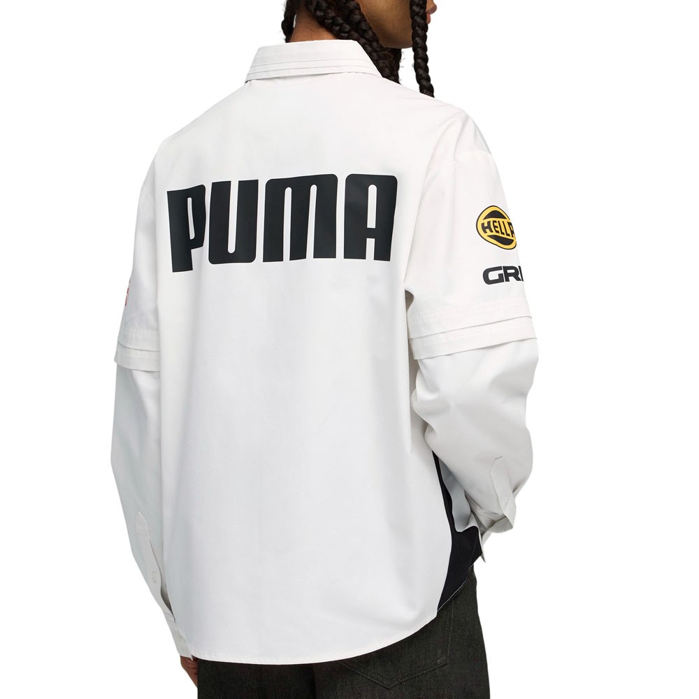 PUMA Asap Rocky X Layered Pit Graphic Collared Long Sleeve Button Up Mens Size gallery