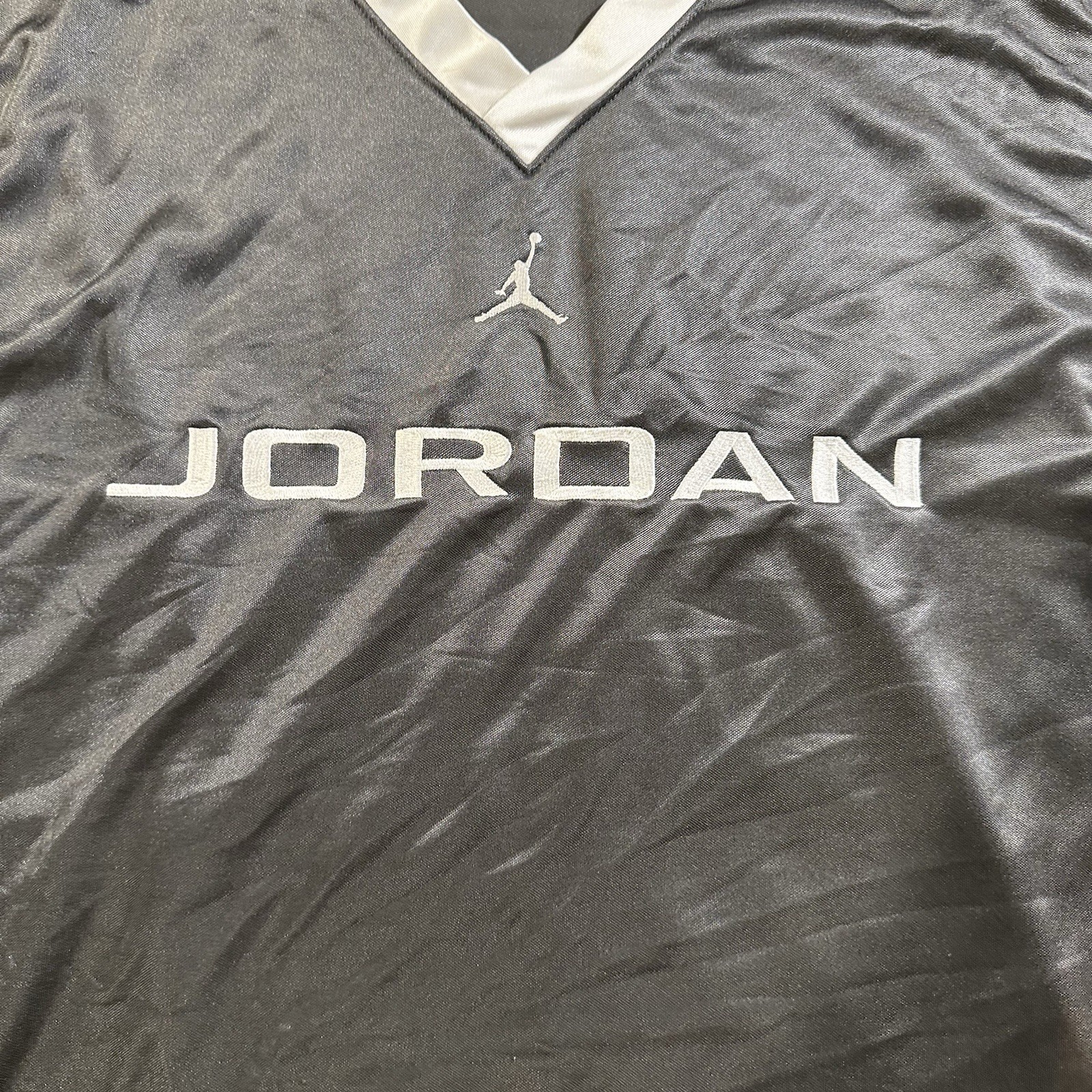 JORDAN Gray& White VINTAGE JERSEY WARM UP MENS XXL 20 YEARS ANIVERSARY gallery