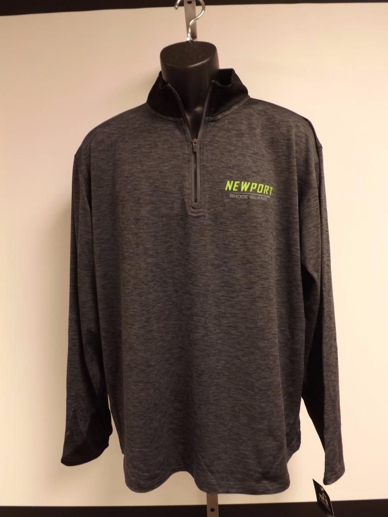 New Newport Rhode Island Adult Large L Grey/Black 1/4 Zip Performance Shirt gallery