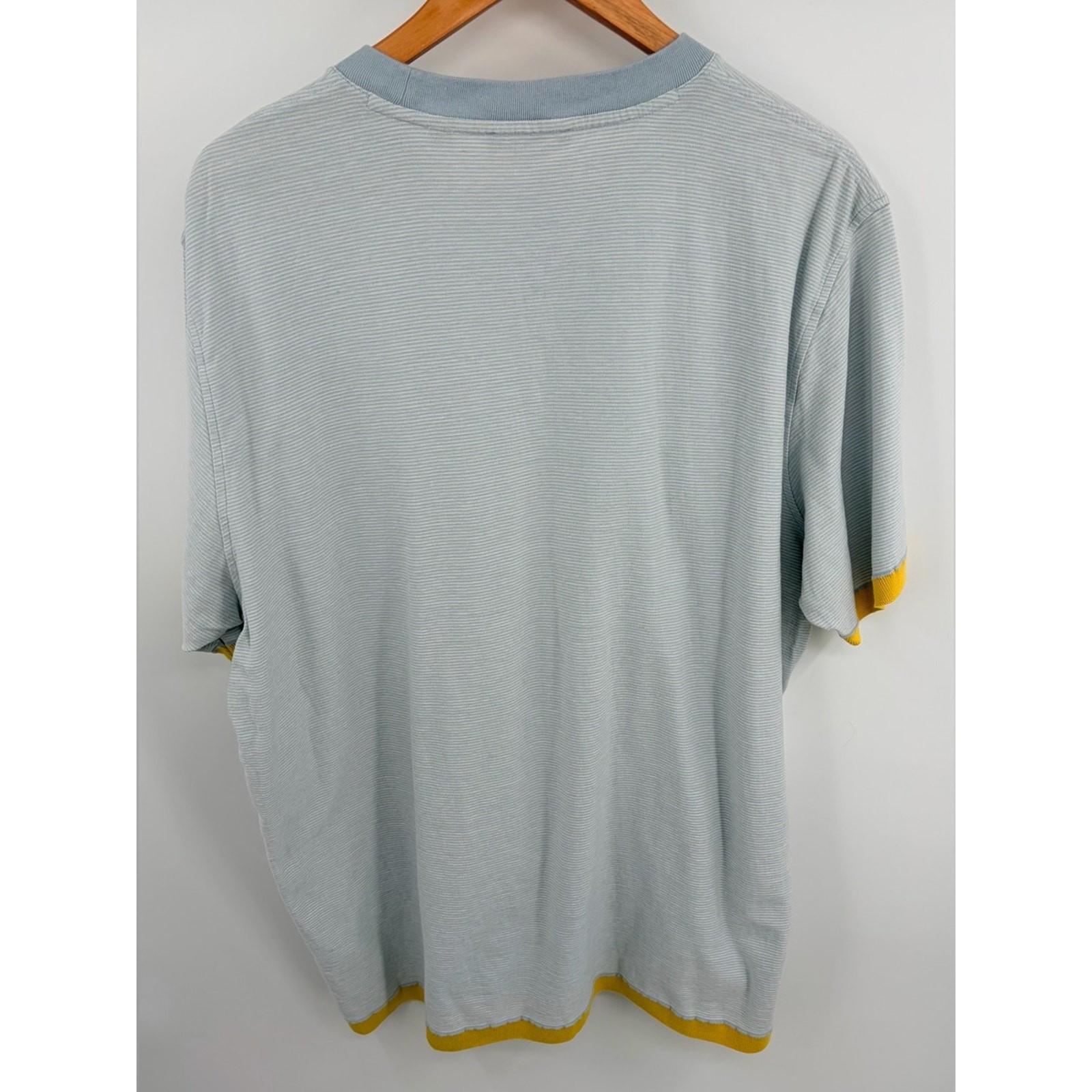 Ted Baker London Camoff cotton short sleeve pale blue striped t-shirt mens 7/XXL gallery