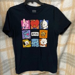 BT21 Black Graphic T-Shirt Medium