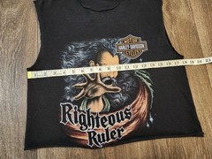 Vintage Harley Davidson 1992 Righteous Ruler 3D Emblem USA Tank Crop Top Small S