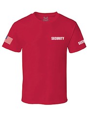 NW MEN’S PRINTED SECURITY STAFF USA FLAG POLICE FUNNY CUSTOM HALLOWEEN T-SHIRT