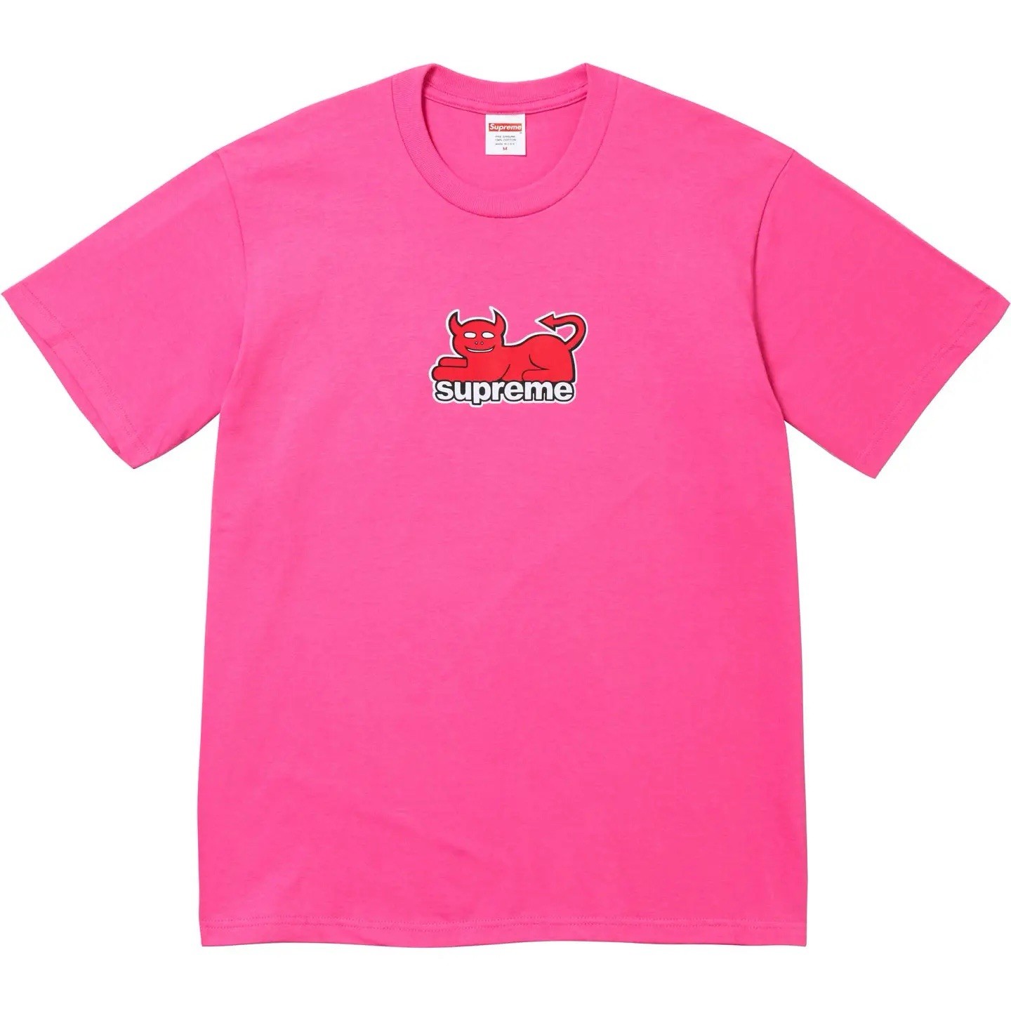 Supreme Toy Machine Devil Cat Tee Pink Fuchsia Size XL 100% Authentic SS24