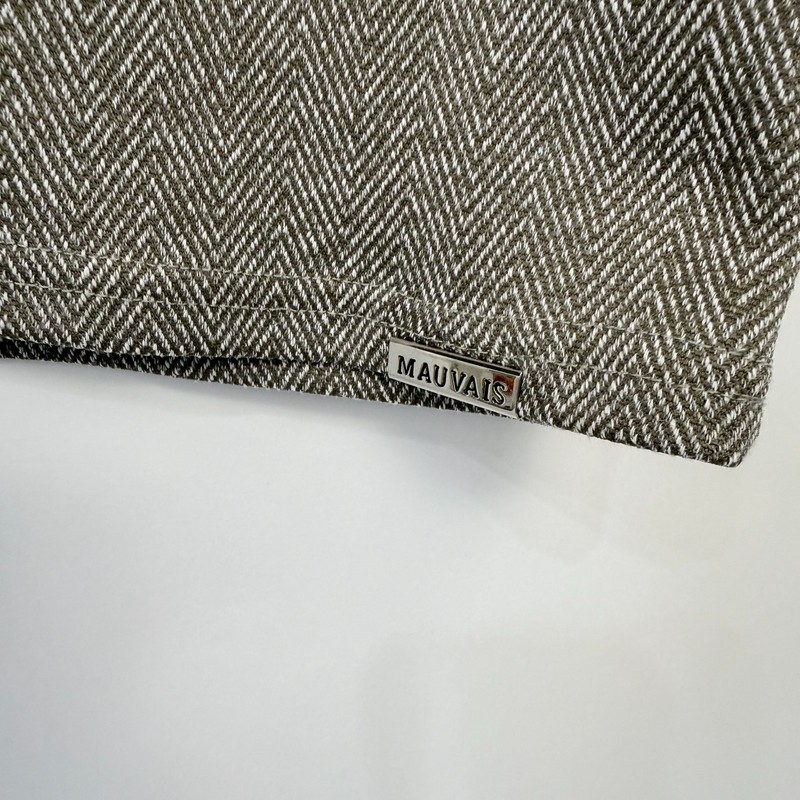 Mauvais Herringbone Spellout Short Sleeve T Shirt Mens L Brown Stretch Textured gallery