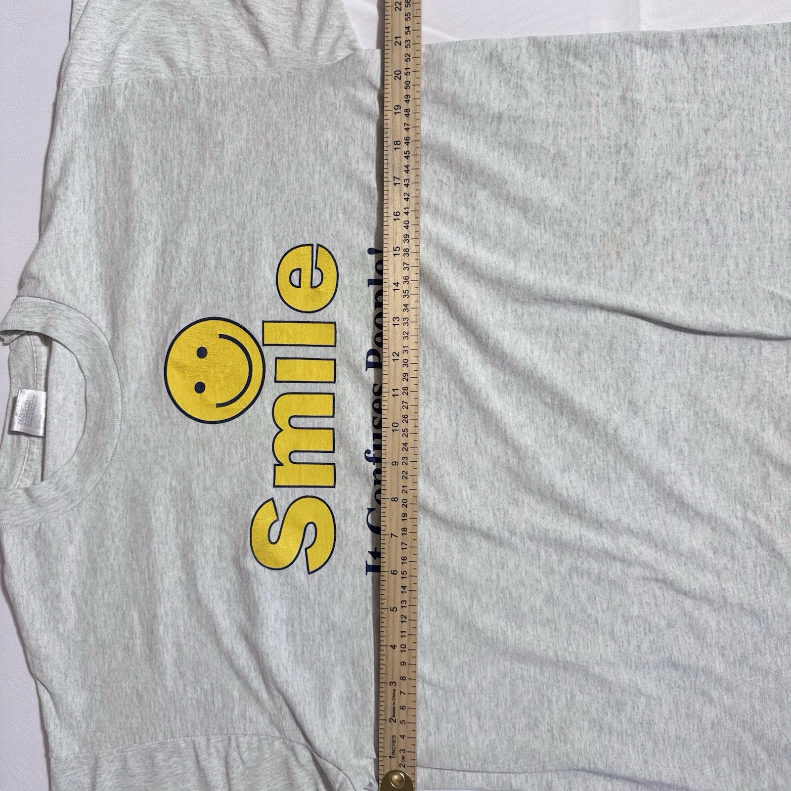 Best Tag VTG Graphic TEE, 50/50, USA, Smiley, Gray, Male/Female, Large gallery
