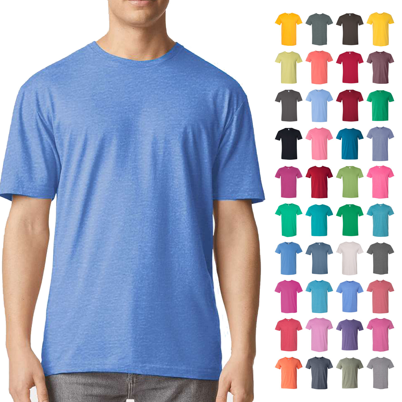 Gildan #64000 Softstyle T-Shirt Modern Classic Fit Short Sleeve Plain Basic Tee gallery
