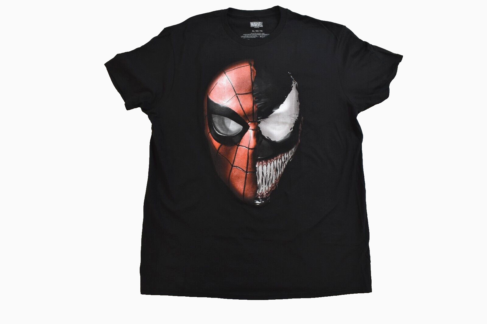 Marvel Mens Spider-Man Spiderman & Venom Split Spidey Faces Shirt NWT XL gallery