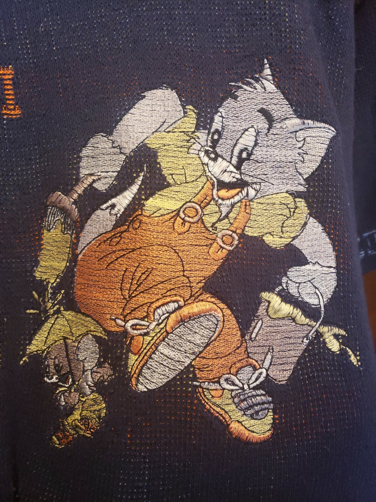 Vtg Iceberg History Tom and Jerry Cartoon SS Sweater Shirt Italy Size Large