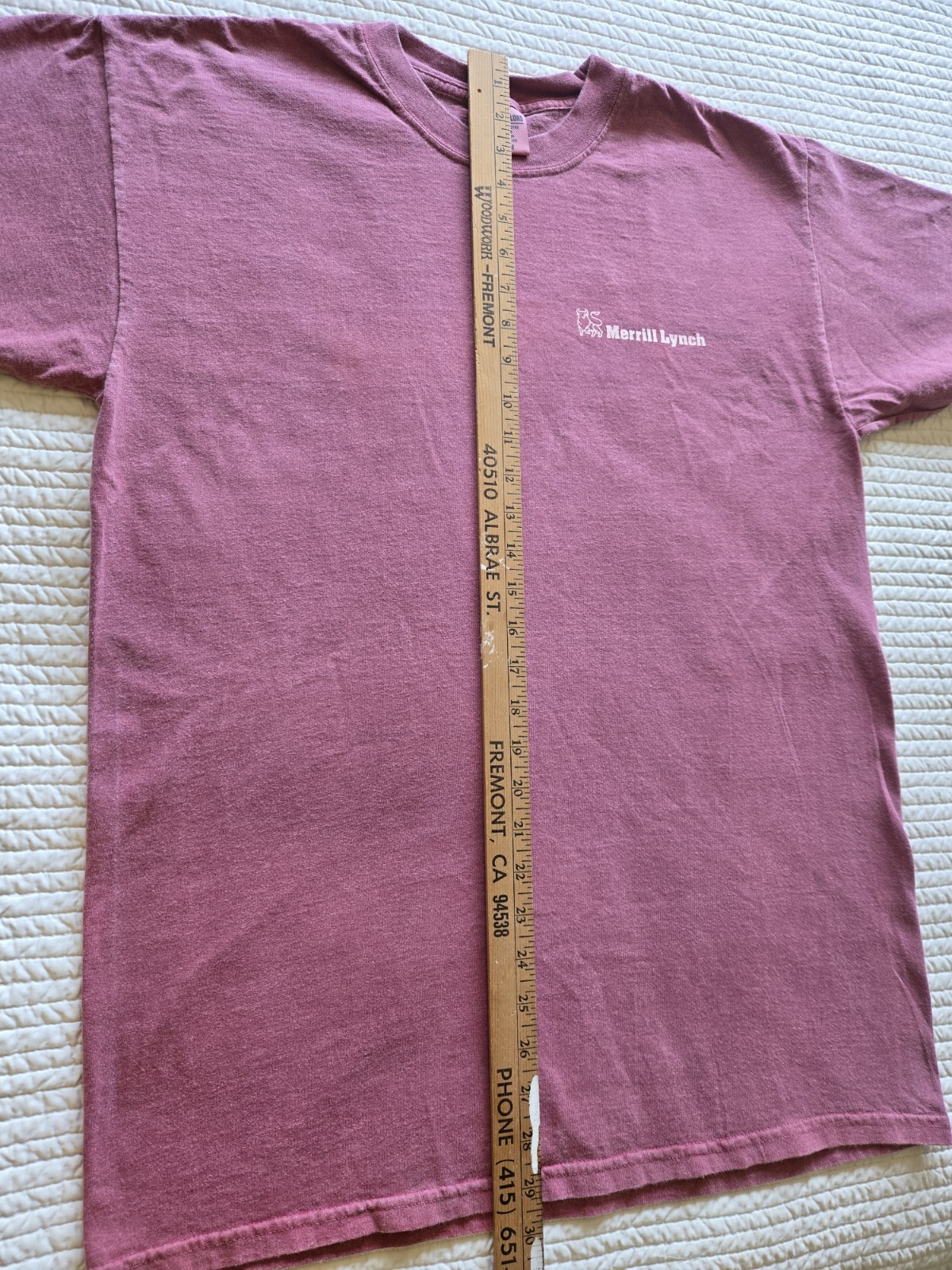 Comfort Colors Merrill Lynch T-Shirt Mens Medium Maroon Corporate Bull Logo Tee gallery