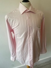 Dolce & Gabbana Vintage Pink Herringbone Chevron Dress Shirt Size 42 / 16.5″ L