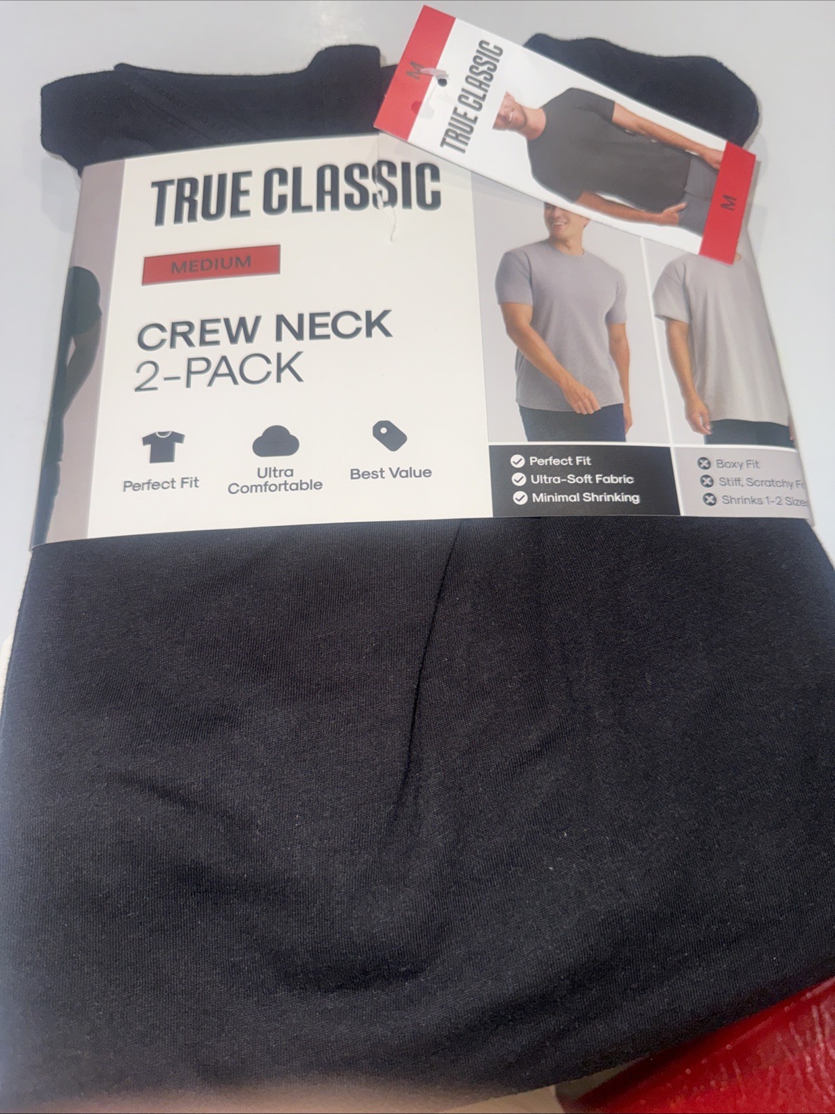 True Classic Crew Neck 2-Pack Mens Size M Black & White Short Sleeve T-Shirts gallery