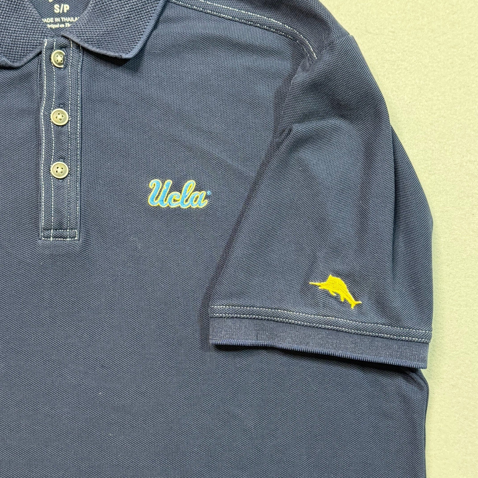 UCLA Tommy Bahama Blue & Gold Marlin Logo Polo Collegiate Series Shirt Small gallery