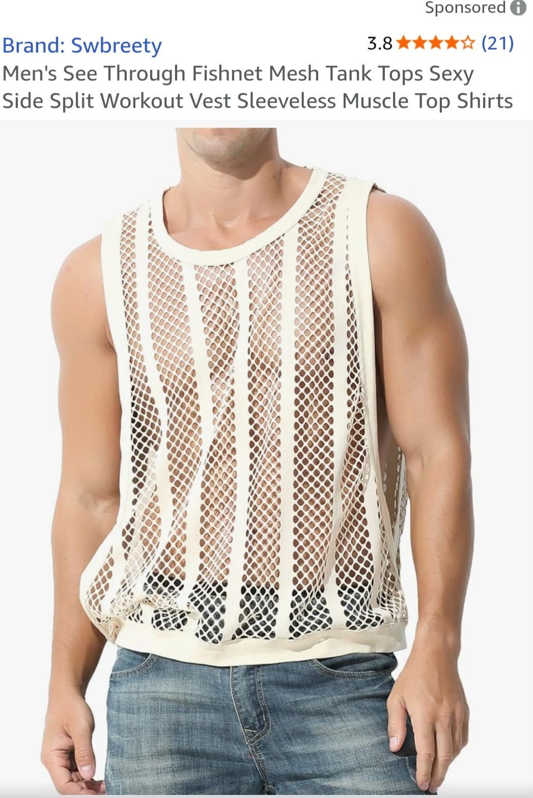Sexy Men's T-Shirt Mesh Fishnet Sleeveless Undershirt Muscle Hollow Out Tank Top gallery