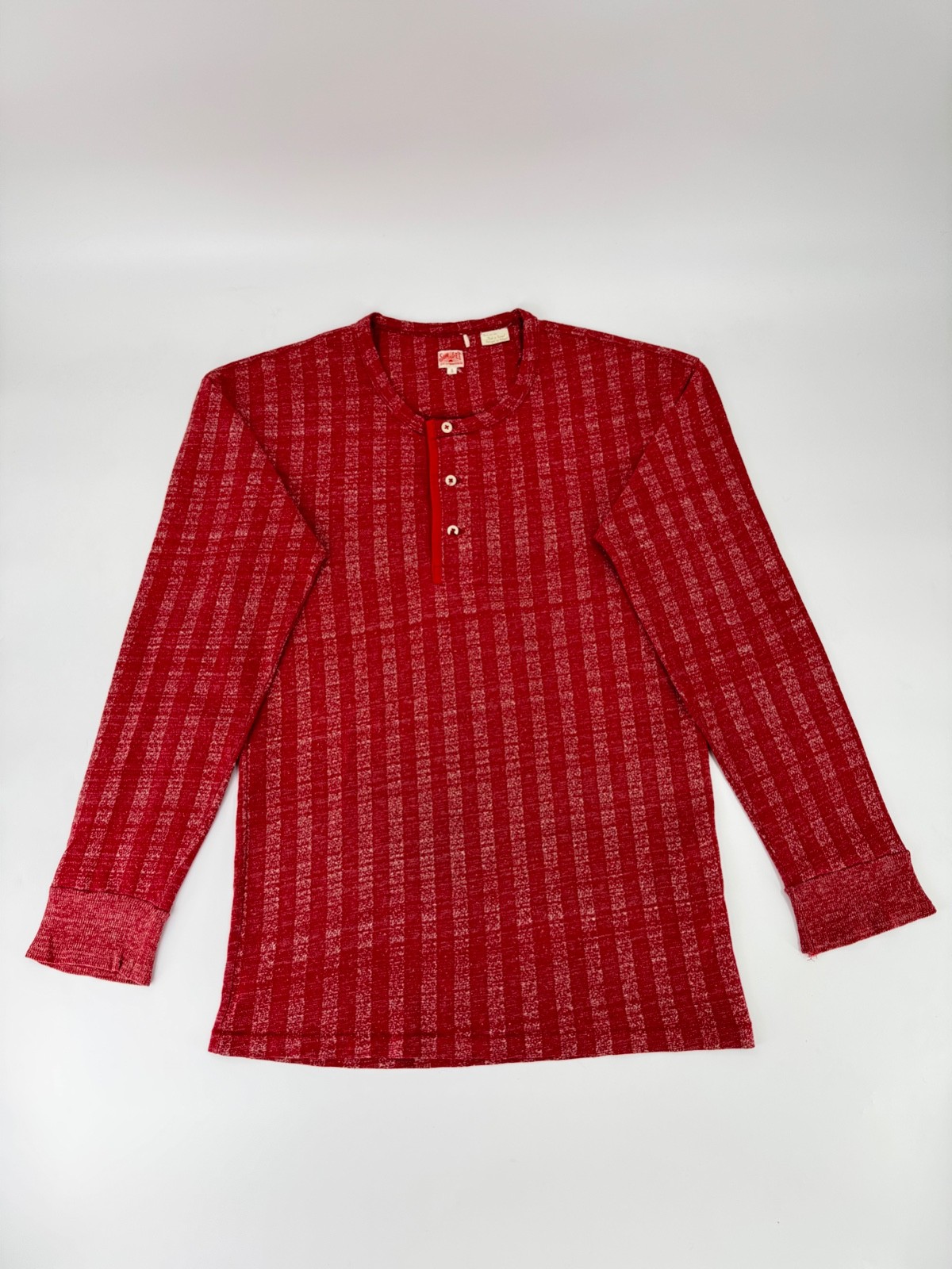LVC Levi's Vintage Clothing 1920s Sunset Henley Red Umber Stripe Size Small 20s gallery