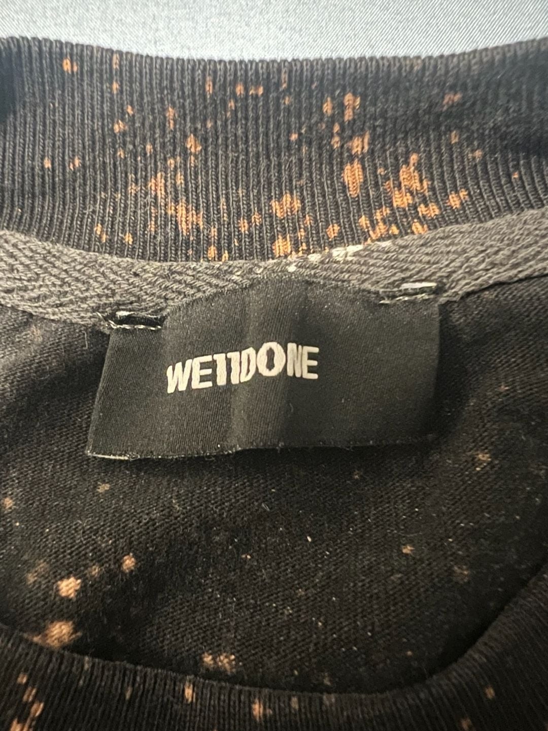 WE11DONE SS 2020 Multi-Bleach Splatter Logo Oversized T-Shirt gallery