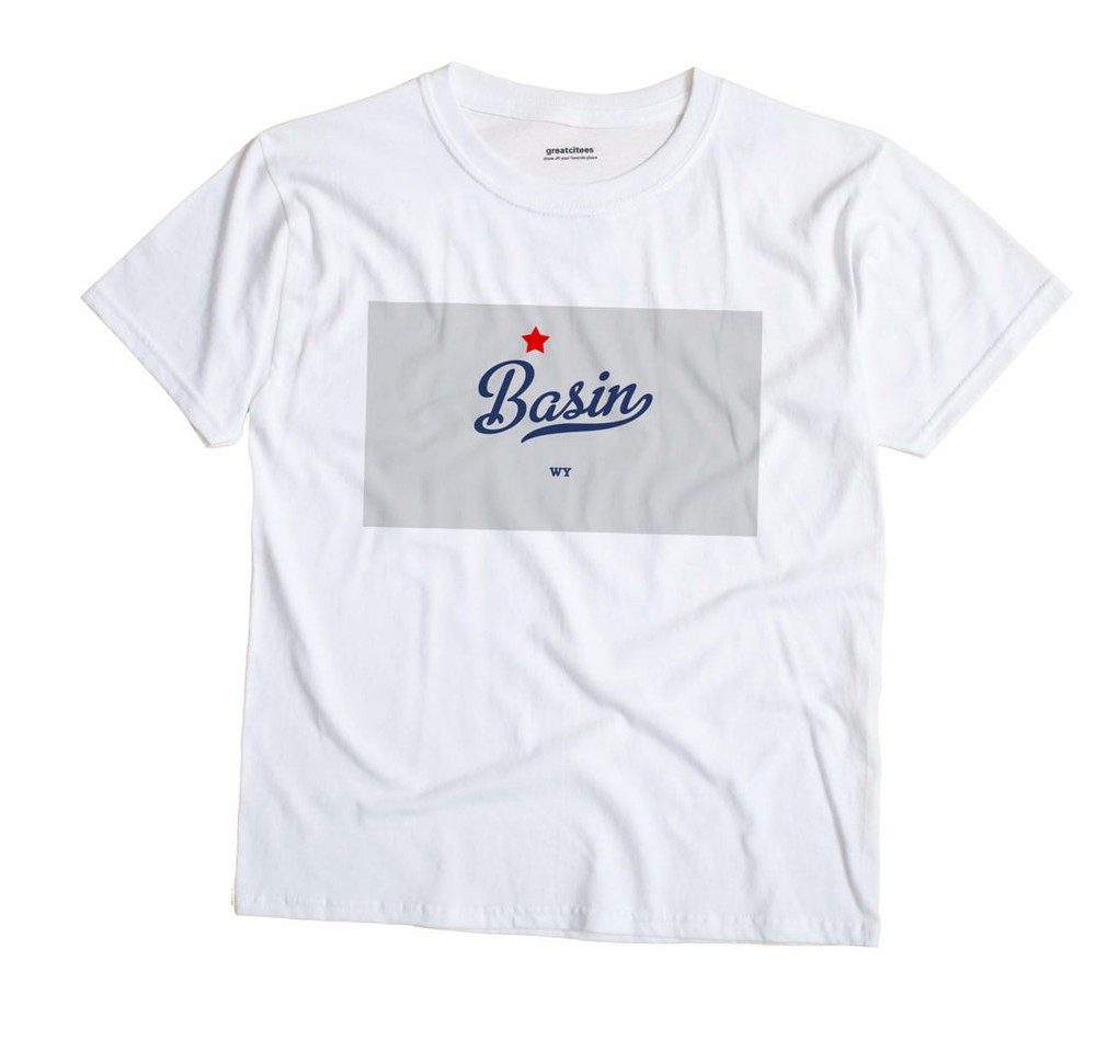 Basin Wyoming WY T-Shirt MAP