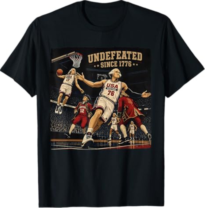 4th of July Basketball Undefeated Since 1776 250 Years T-Shirt