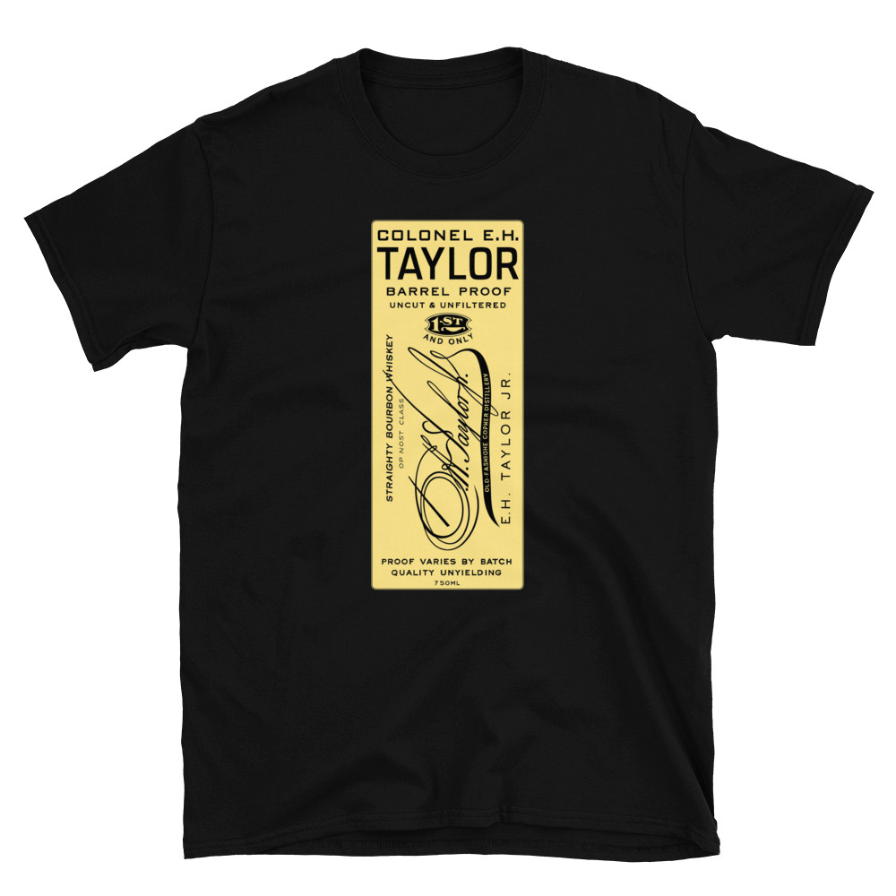 Colonel E.H. Taylor Bourbon Shirt Barrel Proof Whiskey Label Graphic Tee gallery