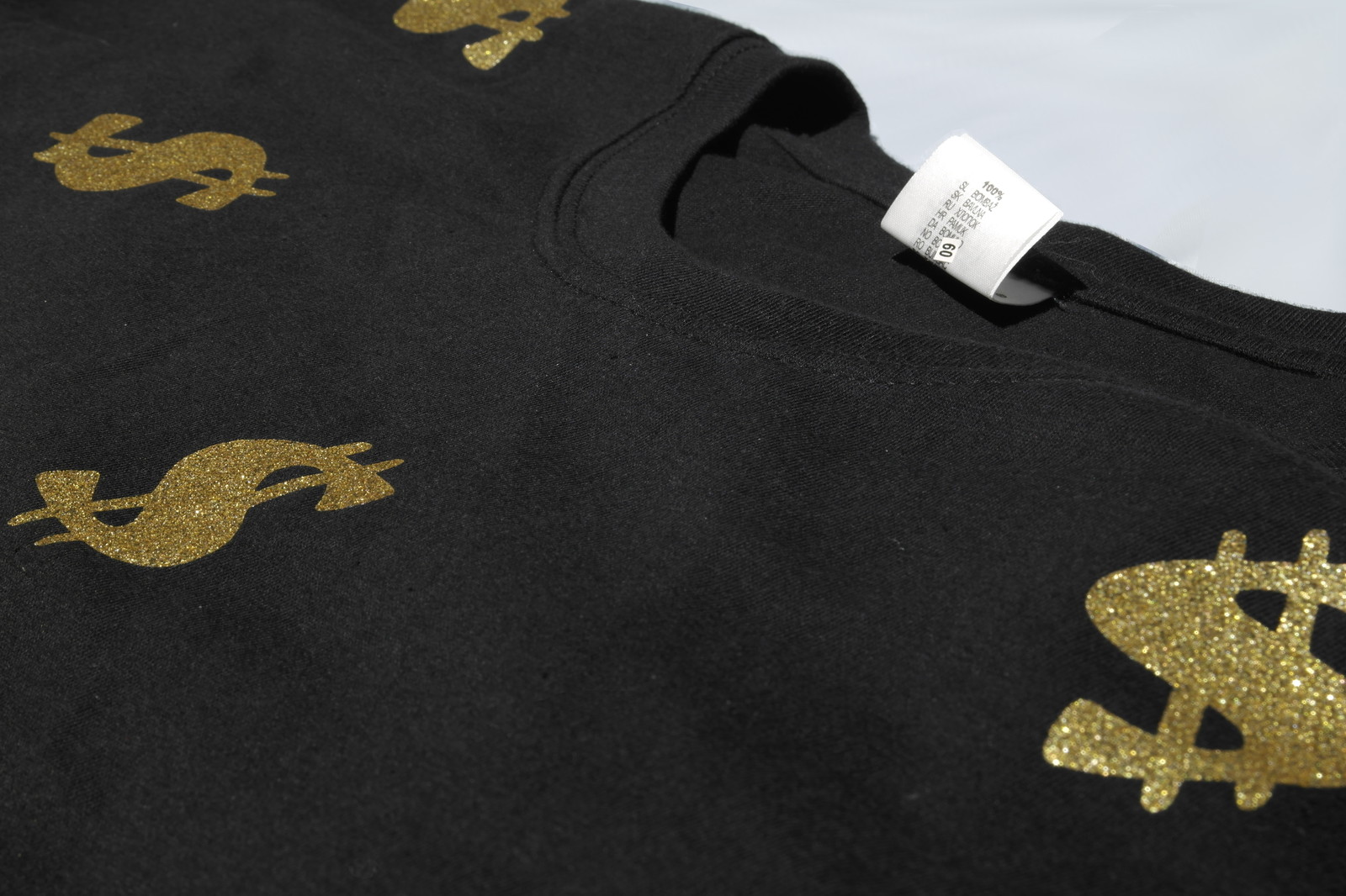 Dollar Sign Glitter Gold Bling Hip Hop Swag Dope Money Hipster $ T-shirt S-XXL gallery
