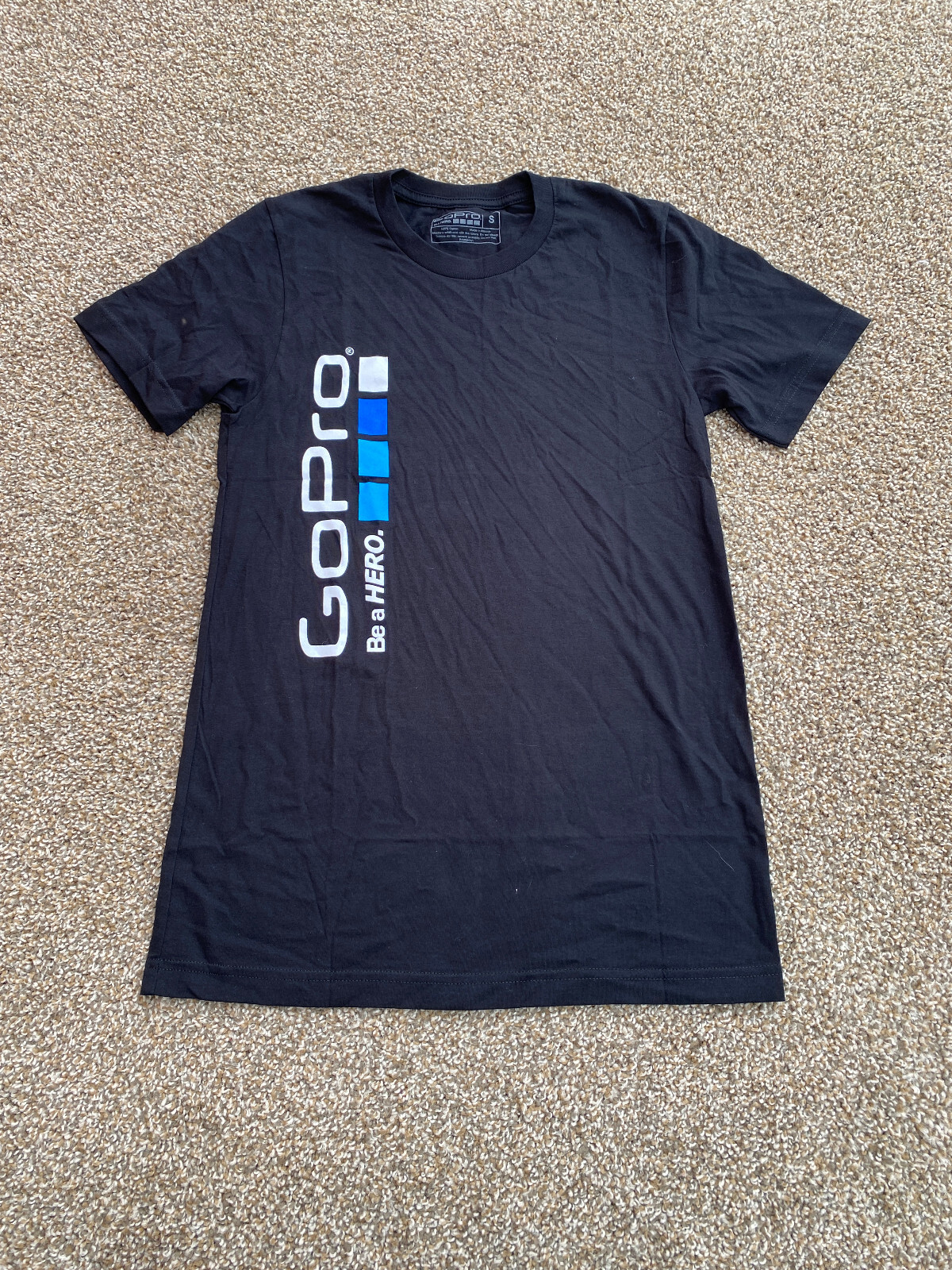 Go Pro Shirt Mens S Black Short Sleeve Casual Cotton Be a Hero Adventure Camera