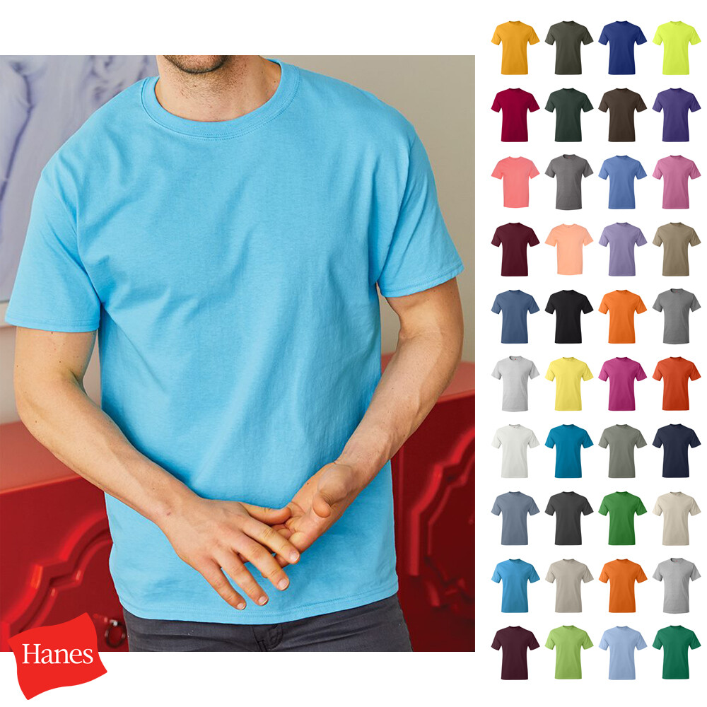 Hanes Mens Comfort T-Shirt Heavyweight 100% Cotton Plain Basic Tee 5250 gallery