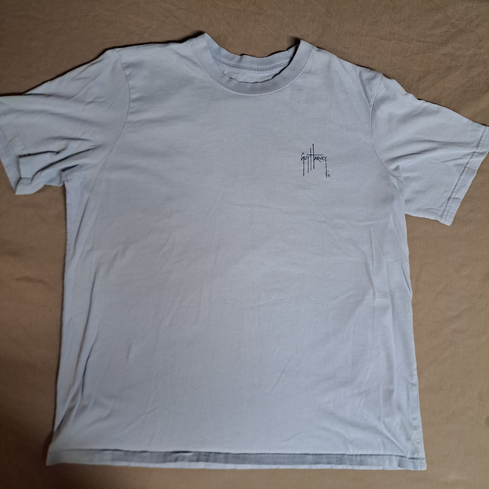 Guy Harvey Originals Light Blue Short Sleeve Cotton T-Shirt Men’s XLARGE