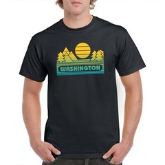 Washington Groovy Sunset – Landscape Vacation Home State T Shirt – Black